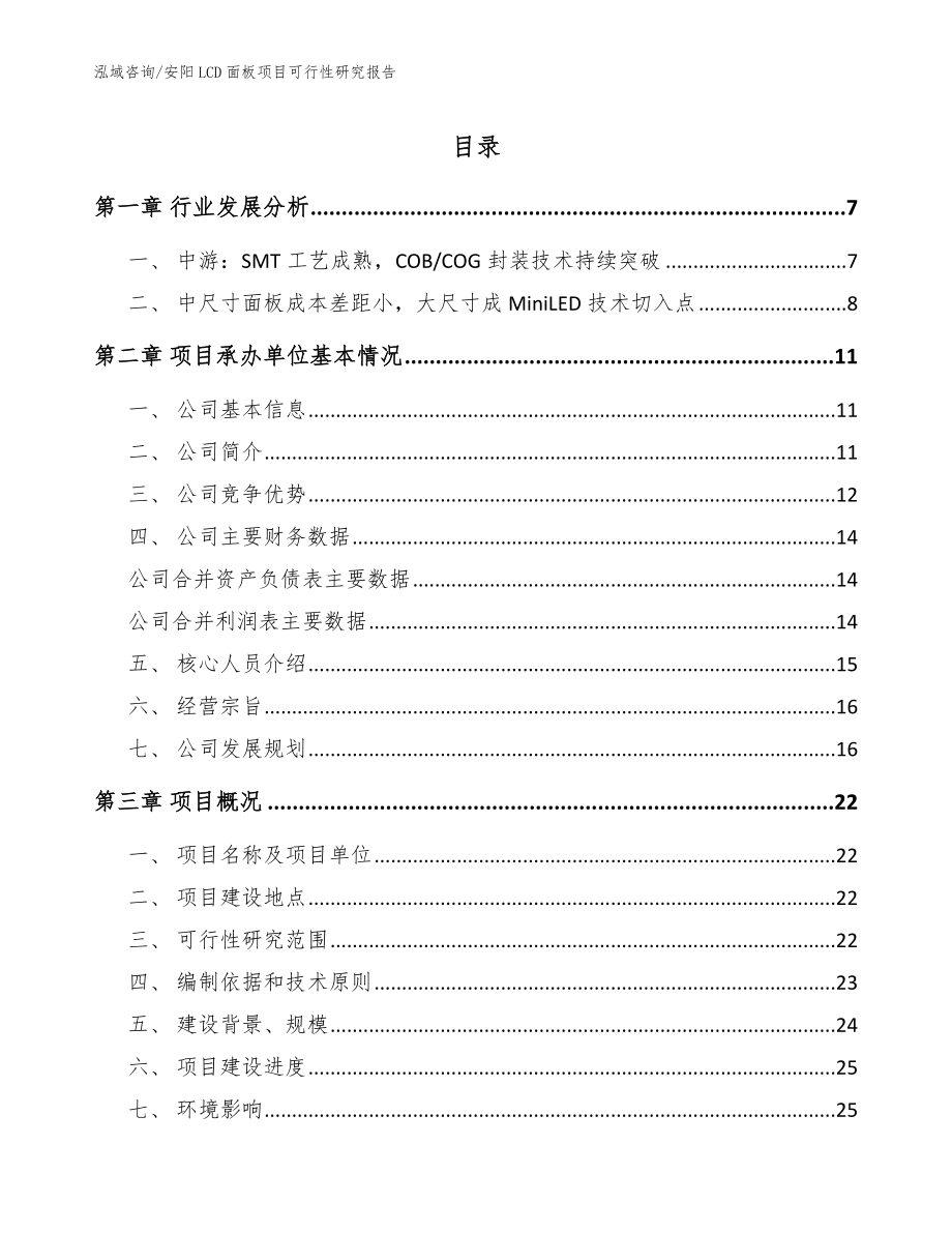 安阳LCD面板项目可行性研究报告【参考范文】_第1页