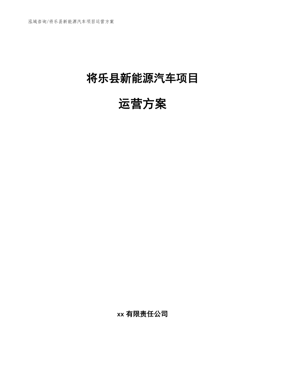 将乐县新能源汽车项目运营方案（参考范文）_第1页