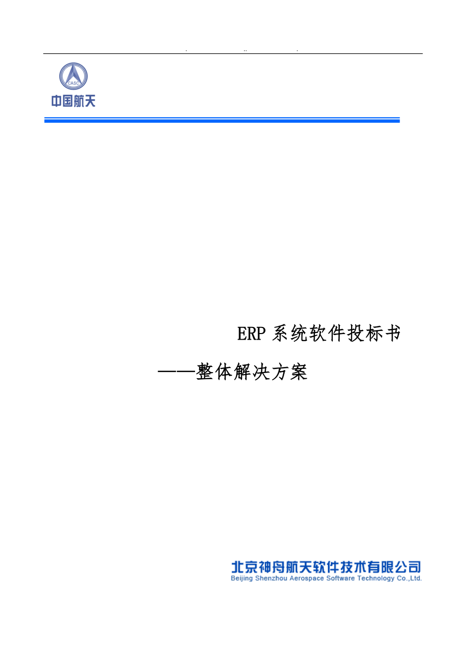 ERP系统软件投标书整体解决方案_第1页