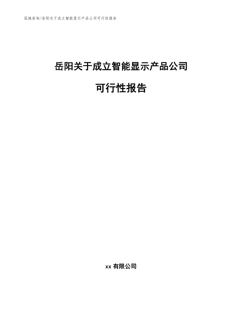 岳阳关于成立智能显示产品公司可行性报告_第1页