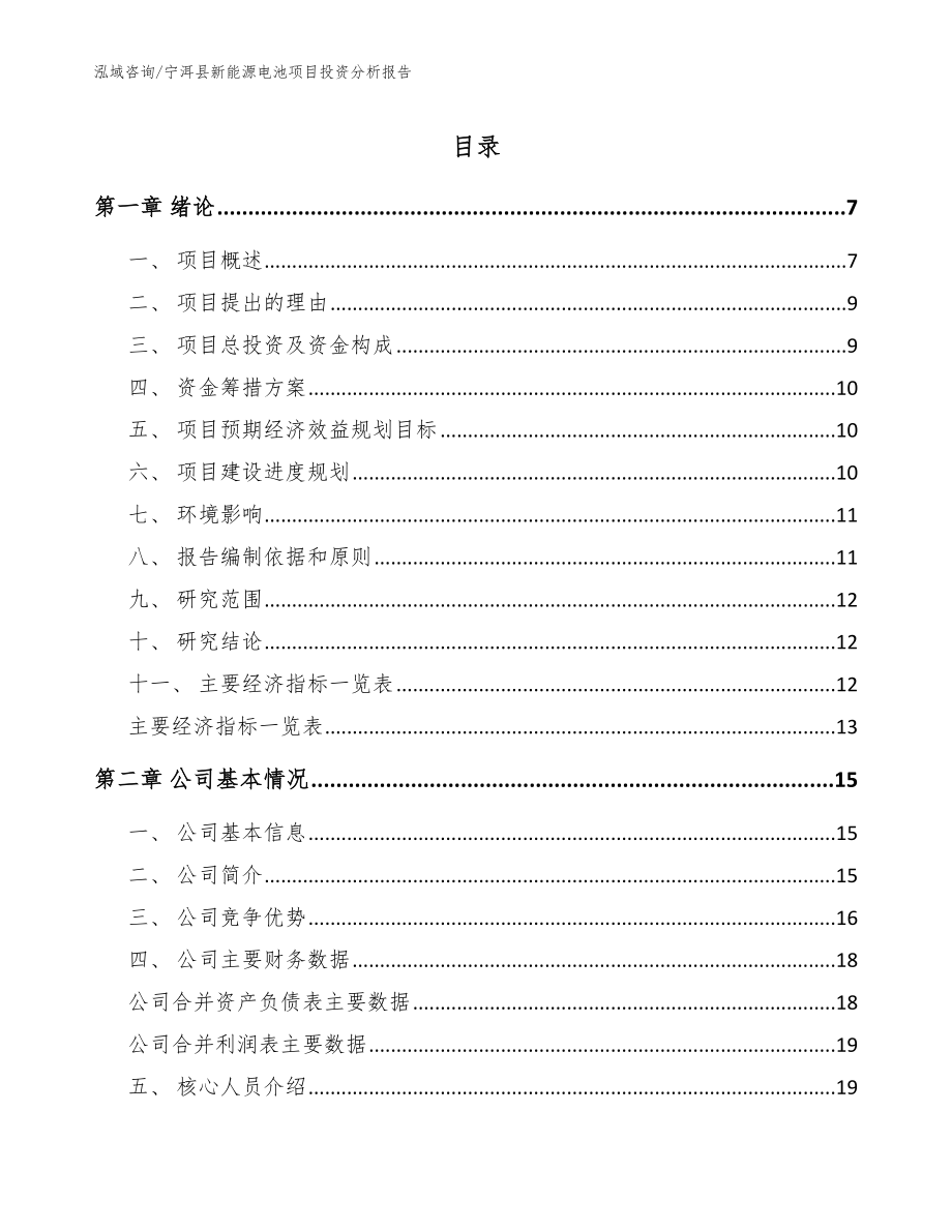 宁洱县新能源电池项目投资分析报告_第1页
