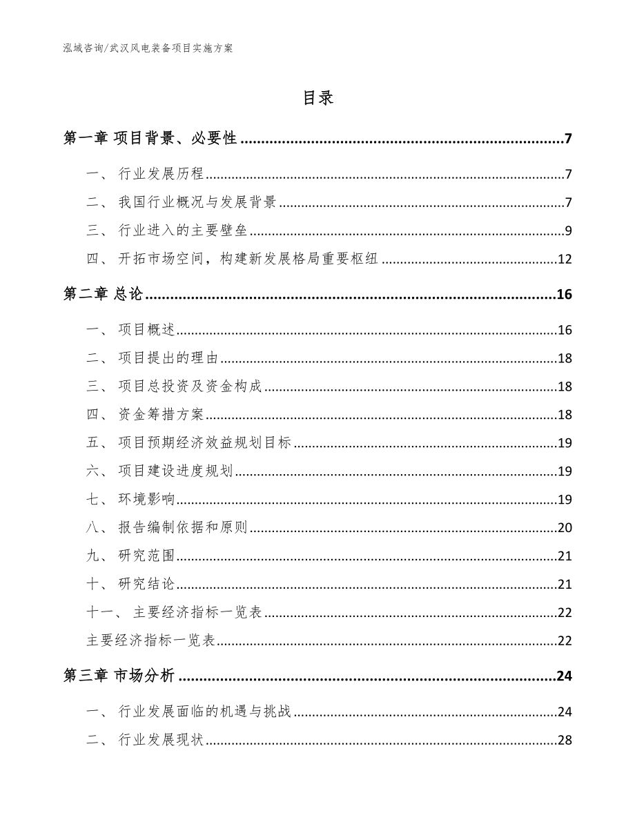 武汉风电装备项目实施方案【模板】_第1页