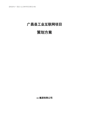 广昌县工业互联网项目策划方案（范文）