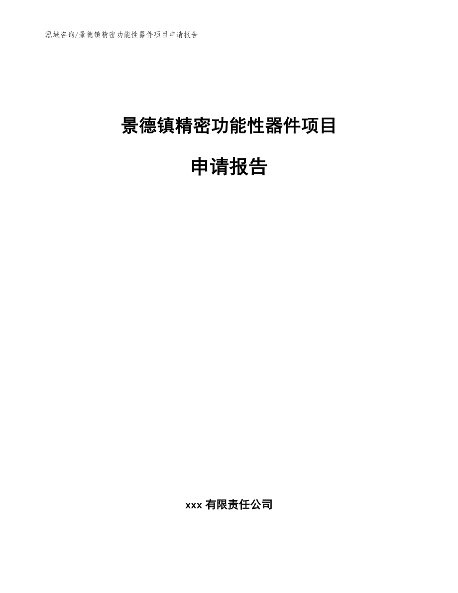 景德镇精密功能性器件项目申请报告模板范文_第1页