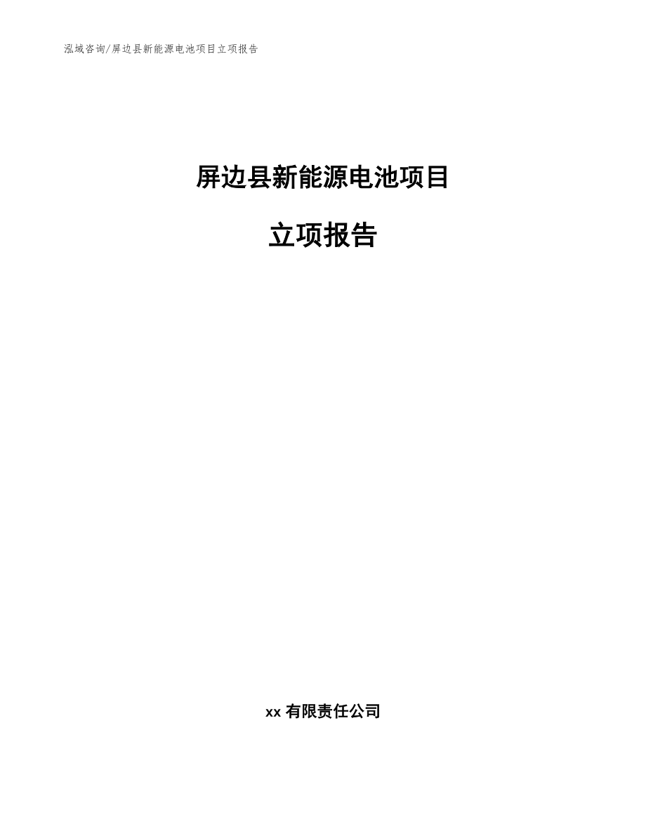 屏边县新能源电池项目立项报告_范文_第1页