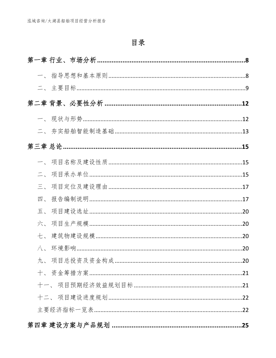 太湖县船舶项目经营分析报告（范文参考）_第1页