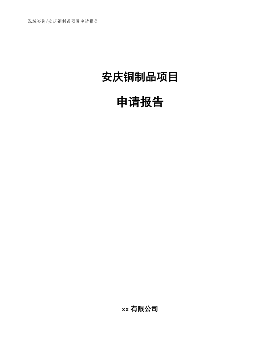 安庆铜制品项目申请报告模板范本_第1页