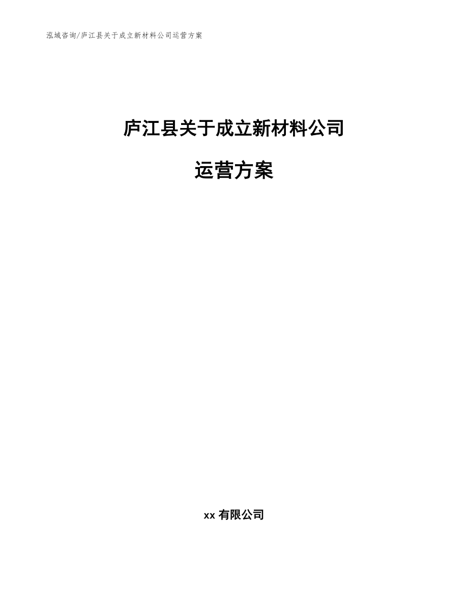 庐江县关于成立新材料公司运营方案_第1页