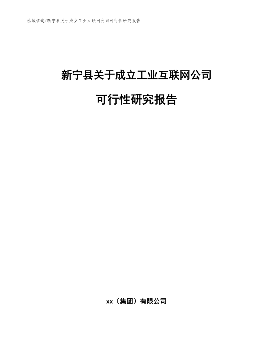 新宁县关于成立工业互联网公司可行性研究报告_第1页