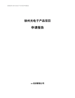 徐州光电子产品项目申请报告模板范本