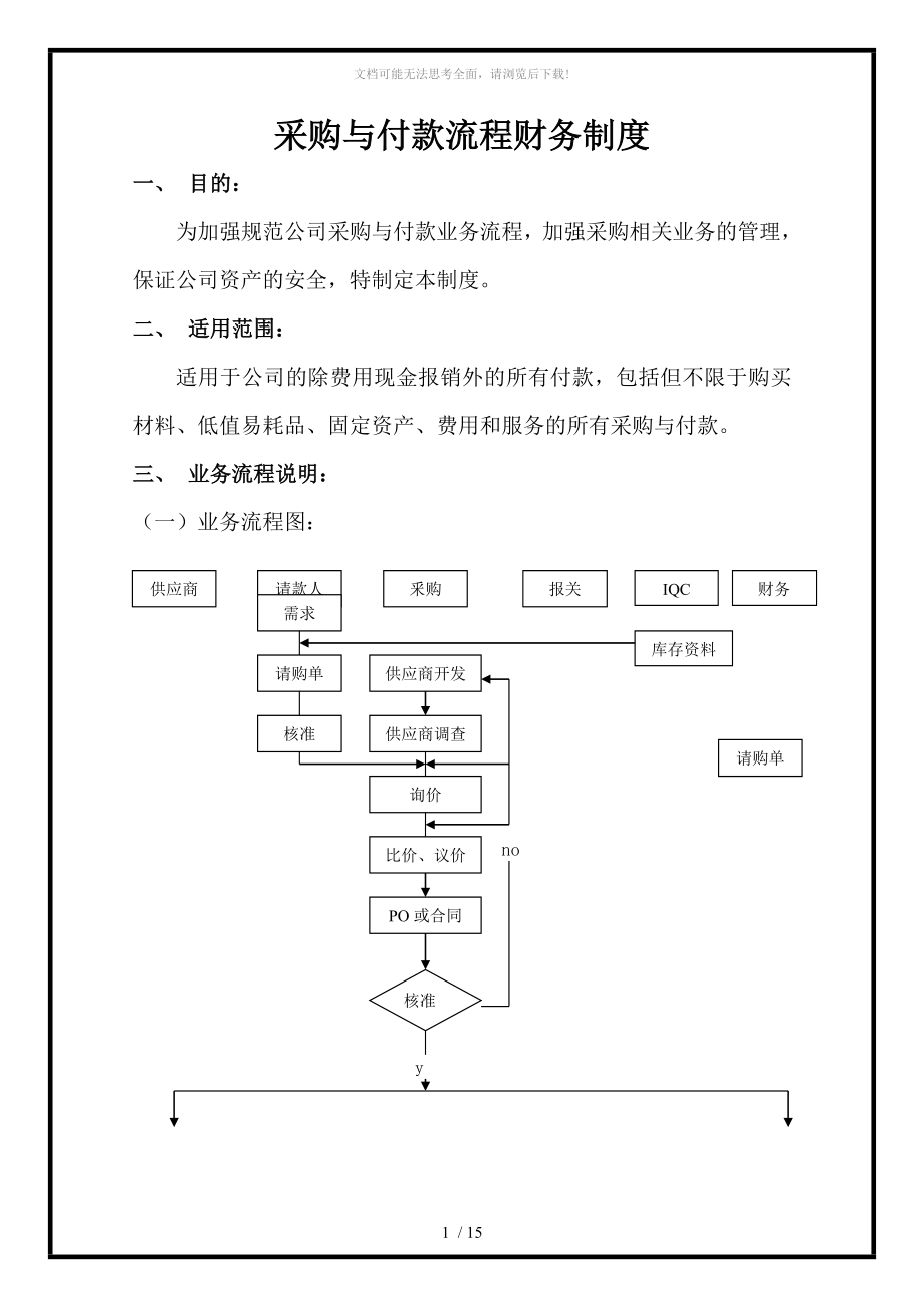 采购与付款流程财务制度WORD_第1页