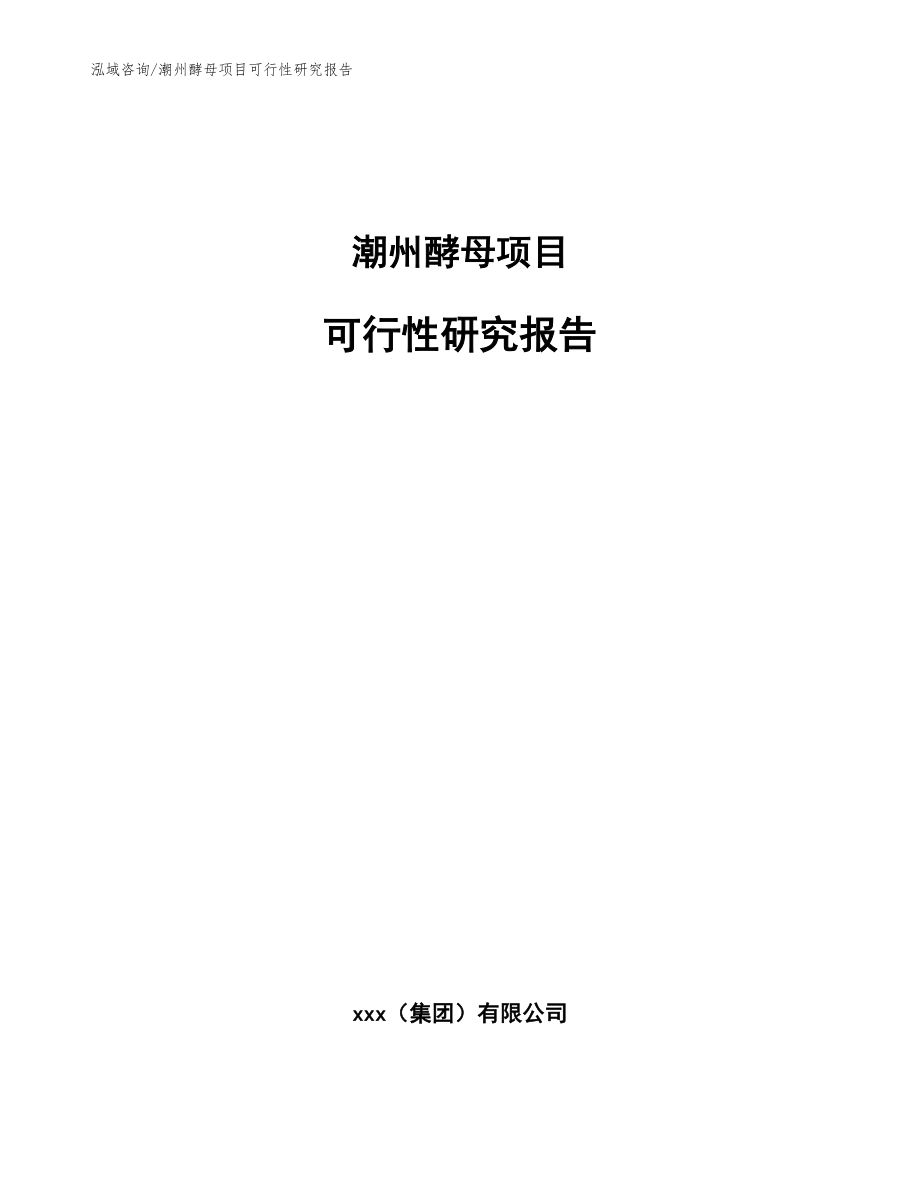 潮州酵母项目可行性研究报告【参考模板】_第1页