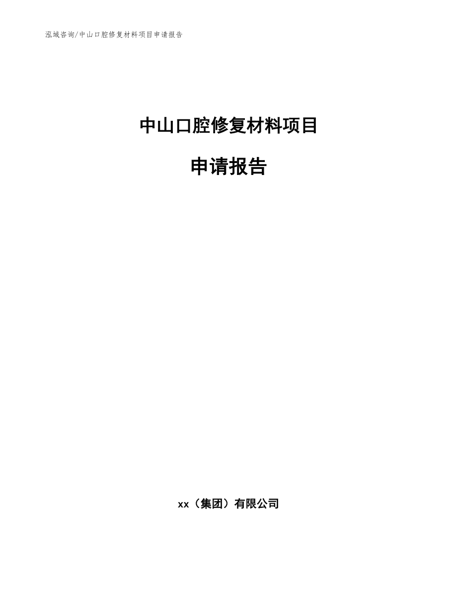 中山口腔修复材料项目申请报告_第1页