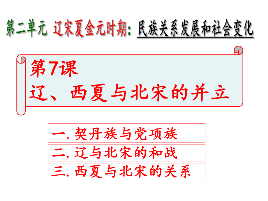 第7课辽西夏与北宋的并立ppt课件_第1页