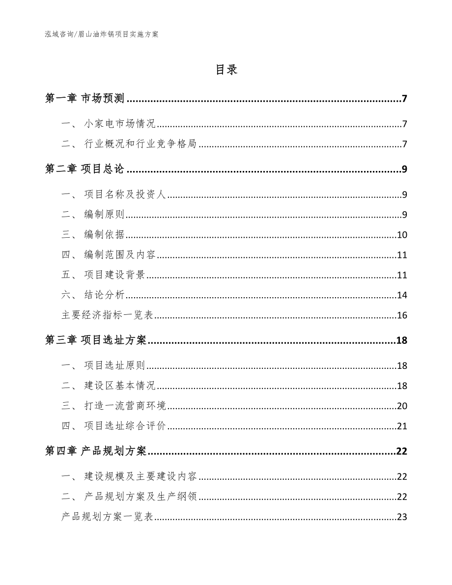 眉山油炸锅项目实施方案【参考模板】_第1页