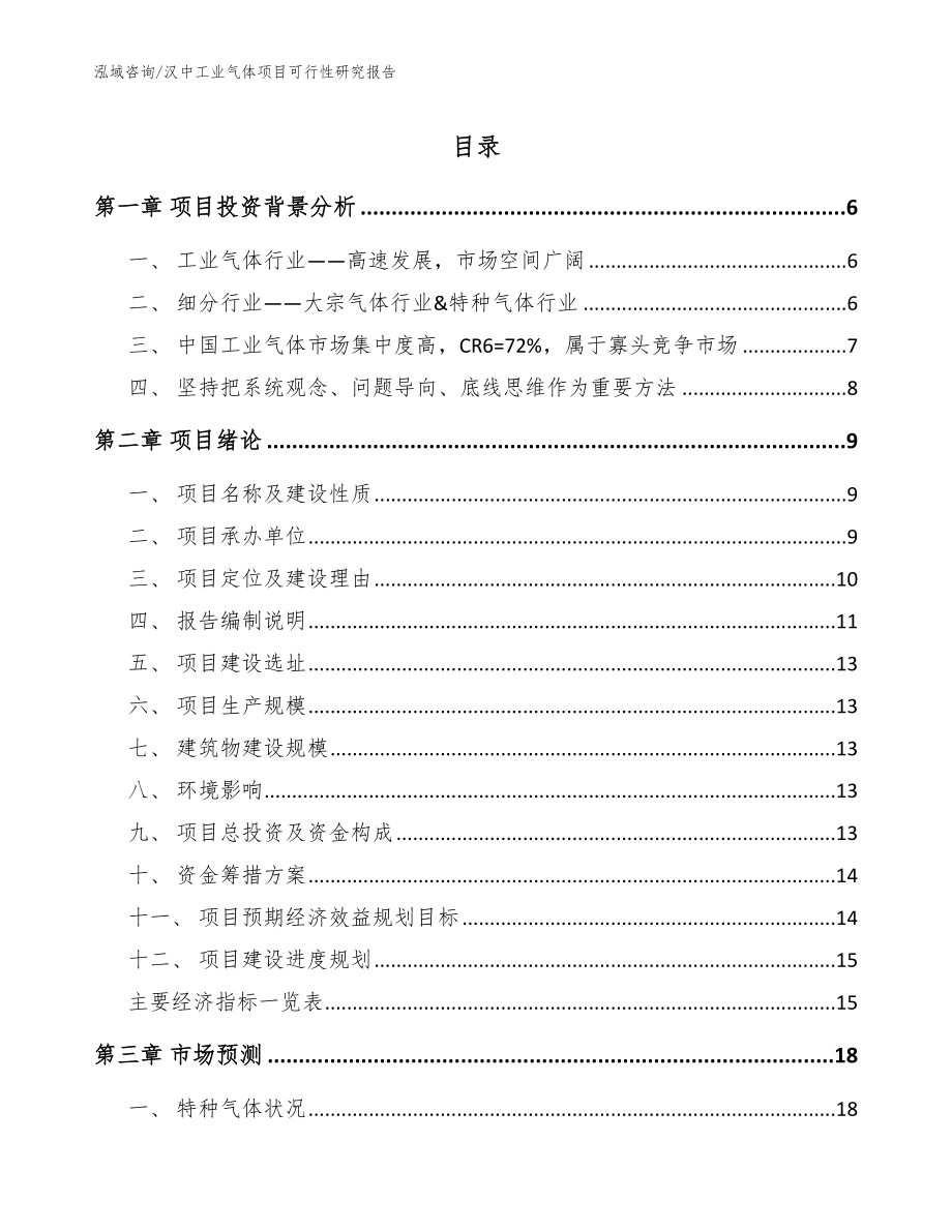 汉中工业气体项目可行性研究报告_第1页
