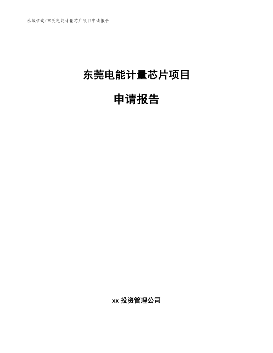 东莞电能计量芯片项目申请报告_第1页