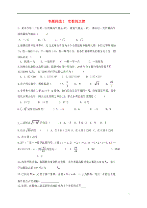 山東省龍口市蘭高鎮(zhèn)2018中考數(shù)學(xué)二輪復(fù)習(xí) 專題訓(xùn)練2 實數(shù)的運算（無答案） 魯教版