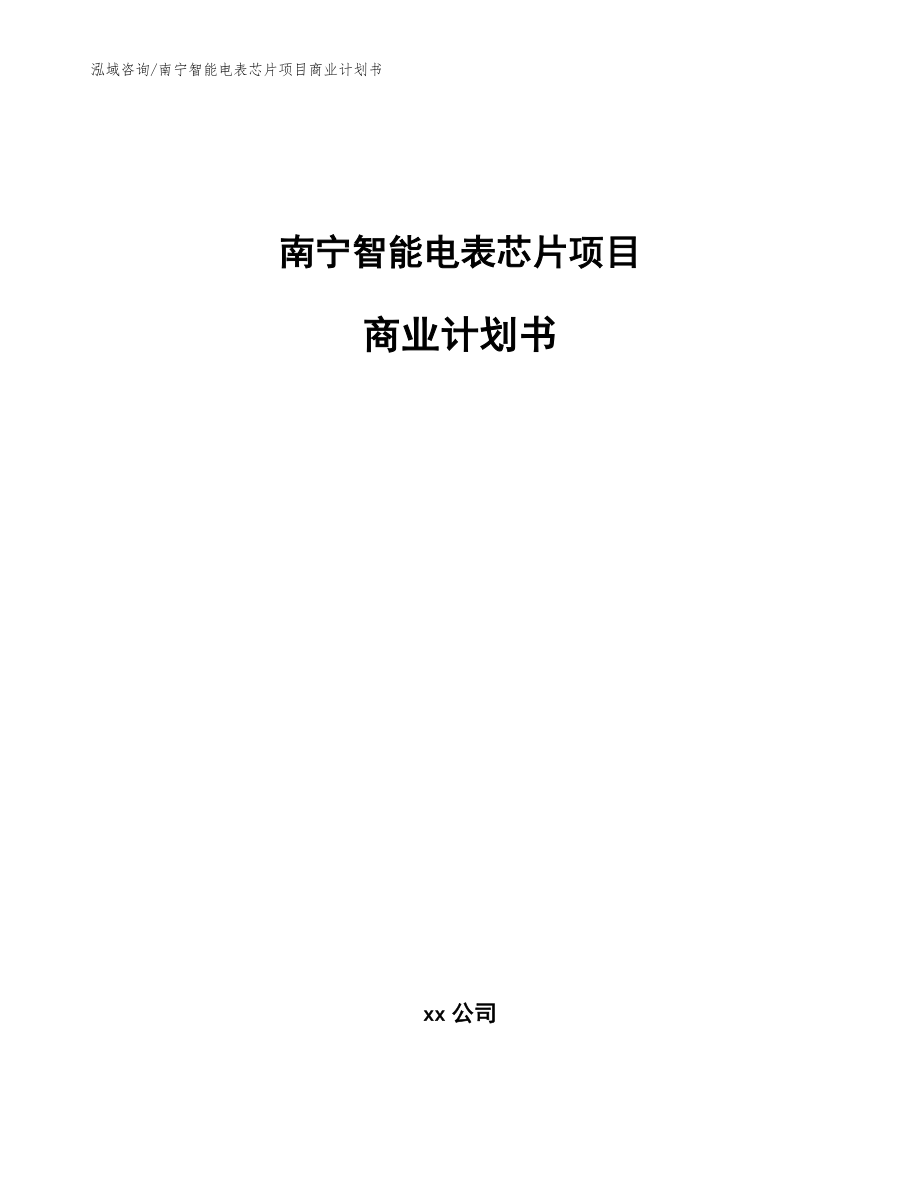 南宁智能电表芯片项目商业计划书_第1页