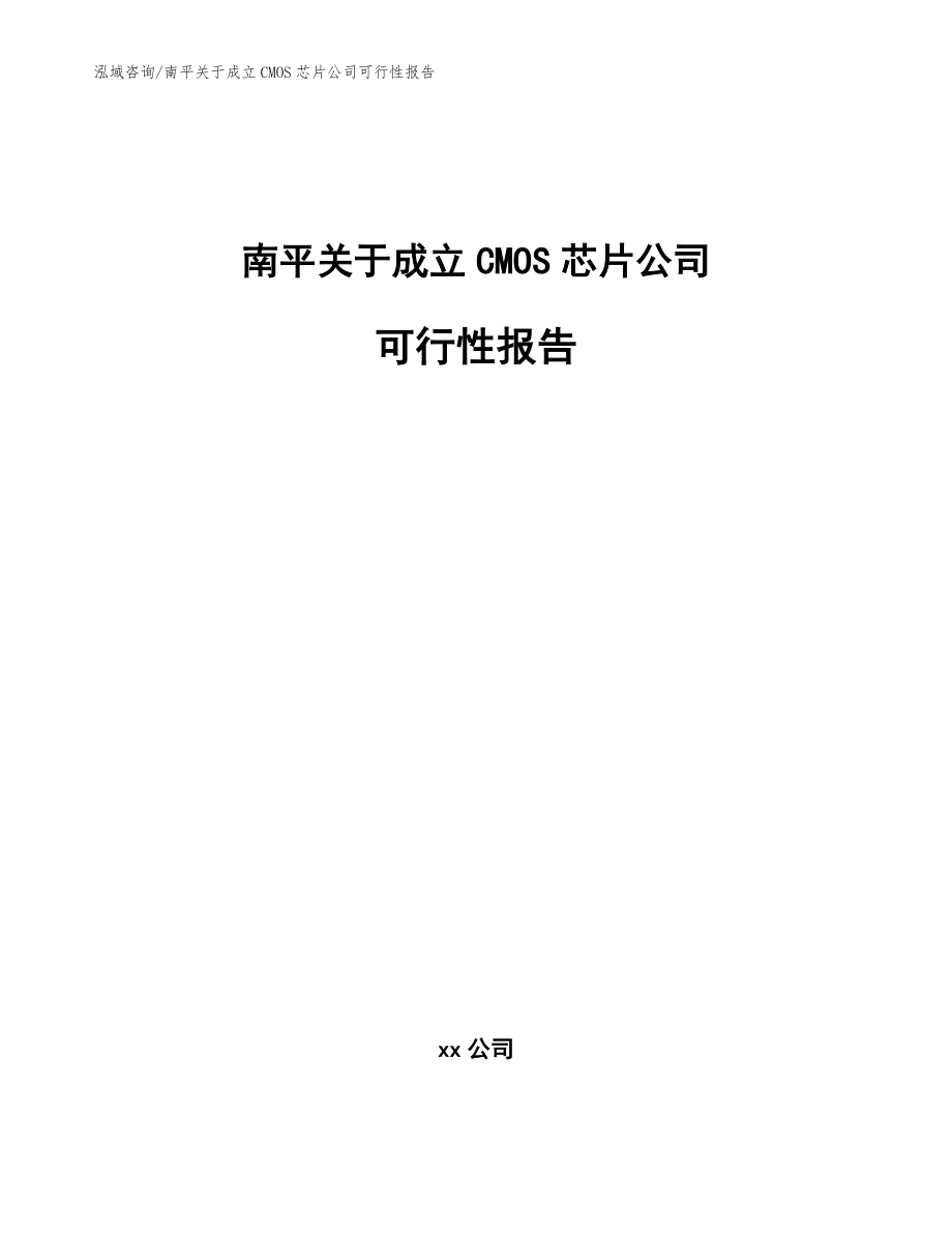 南平关于成立CMOS芯片公司可行性报告_第1页