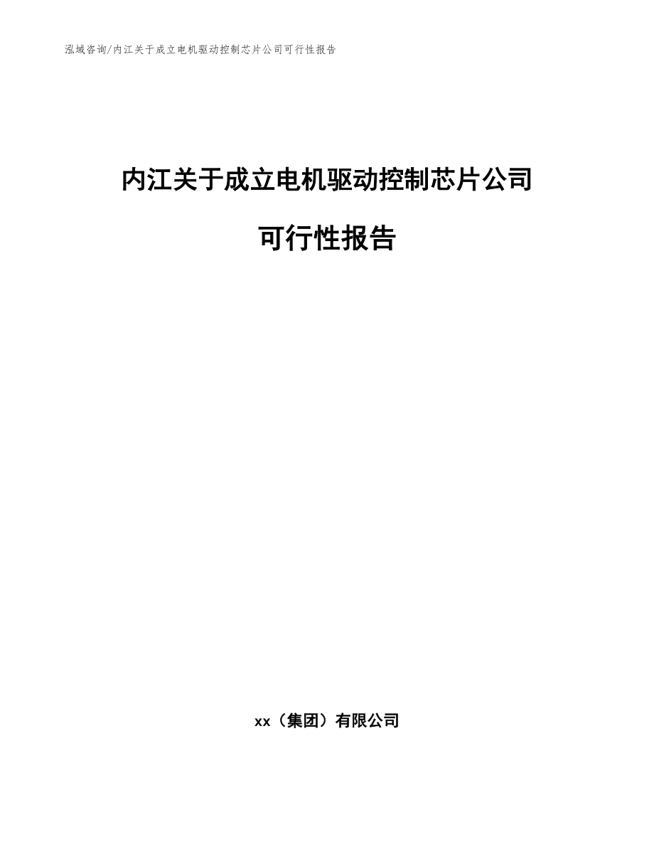 内江关于成立电机驱动控制芯片公司可行性报告_第1页