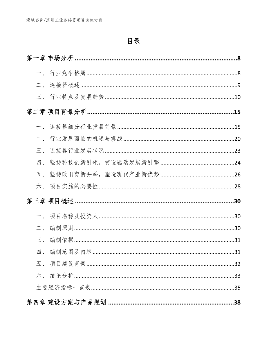 滨州工业连接器项目实施方案_模板参考_第1页