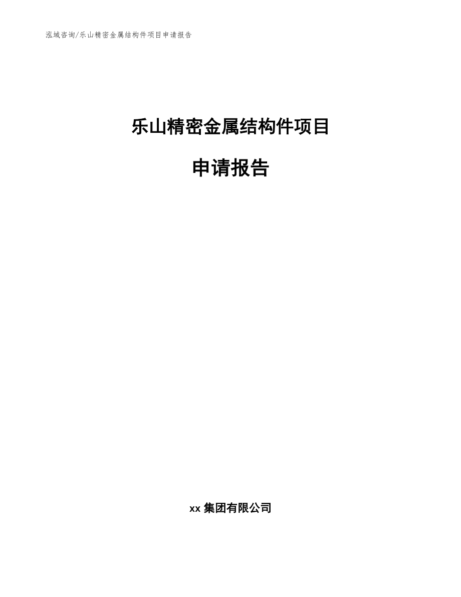 乐山精密金属结构件项目申请报告_模板范文_第1页