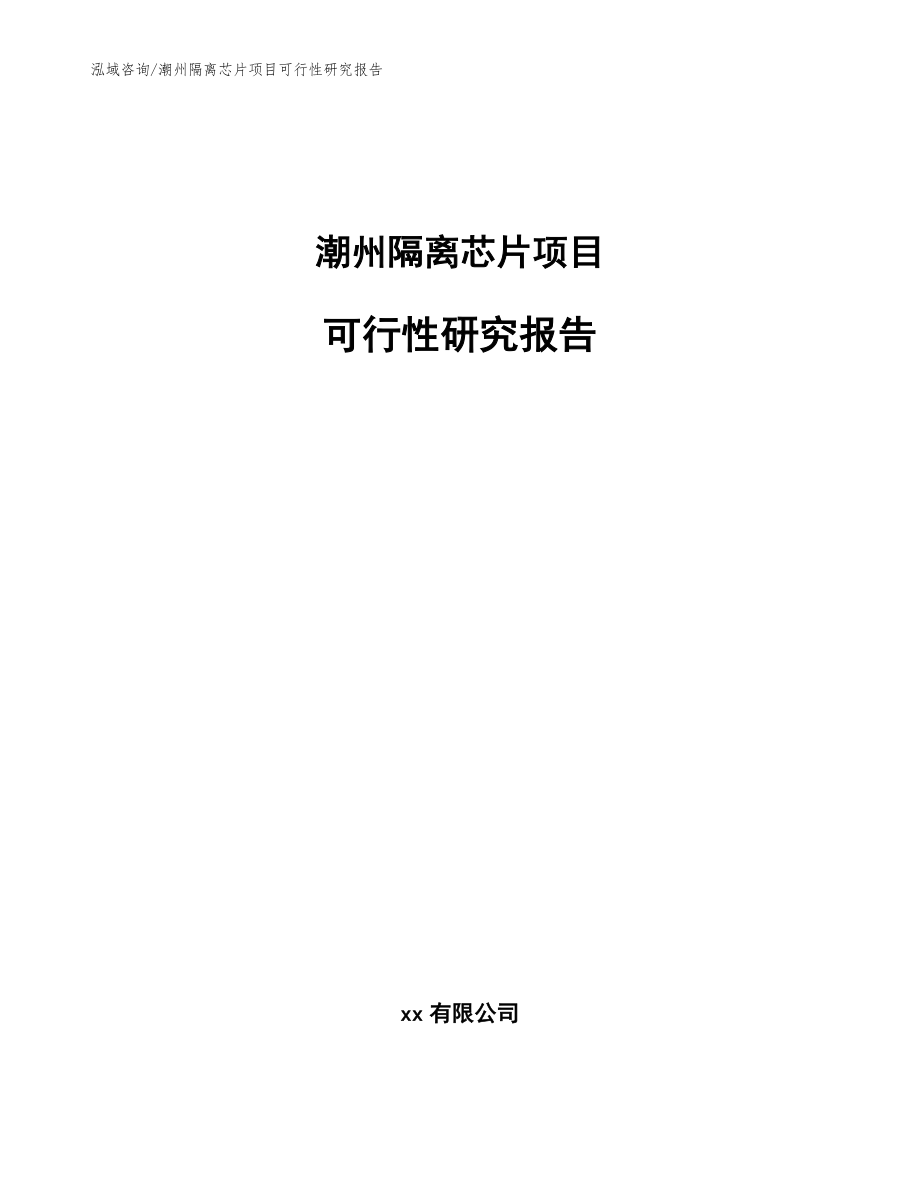 潮州隔离芯片项目可行性研究报告_范文_第1页
