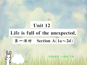 九年级英语全册Unit12Lifeisfulloftheunexpected第1课时习题课件新版人教新目标版