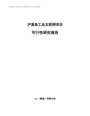 泸溪县工业互联网项目可行性研究报告