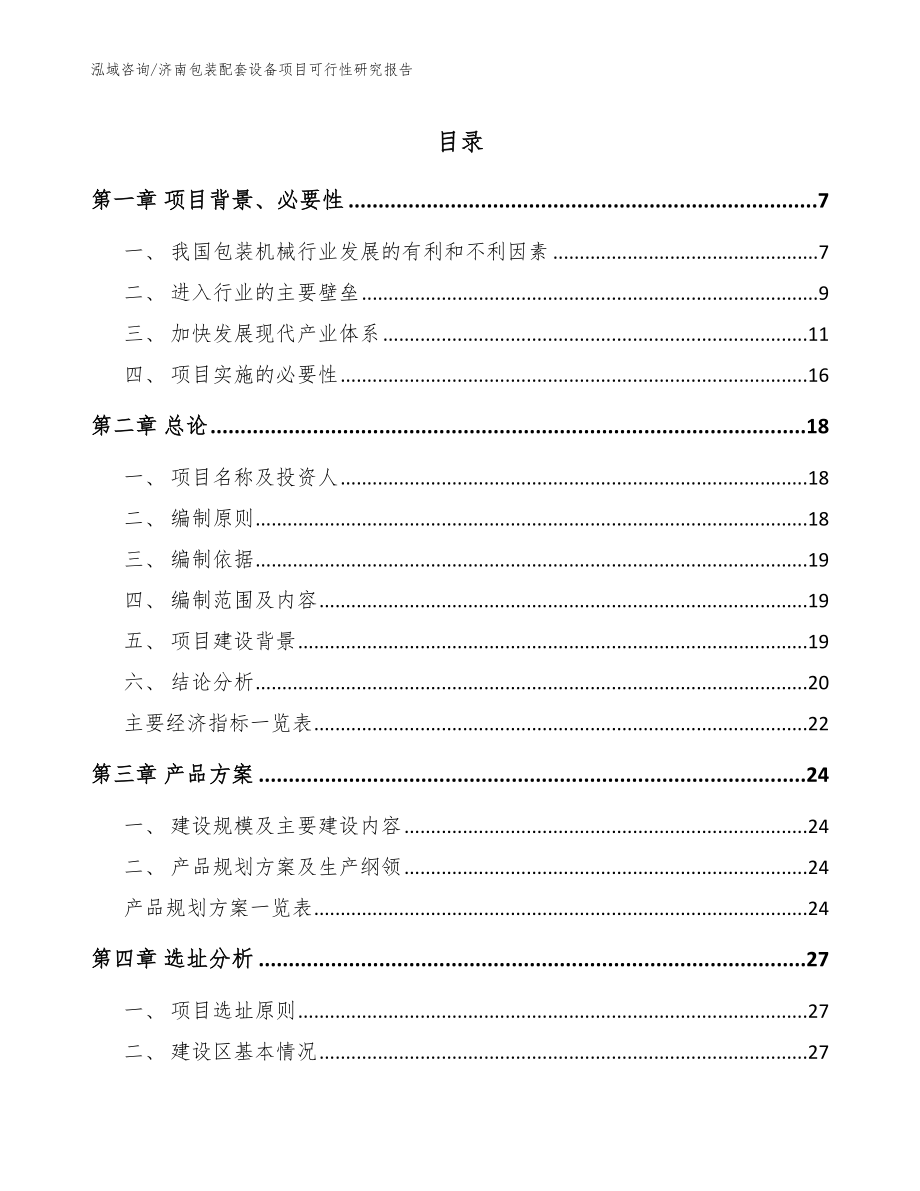 济南包装配套设备项目可行性研究报告（模板范文）_第1页