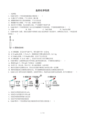 2020年中考試題匯編《鹽的化學性質(zhì)》