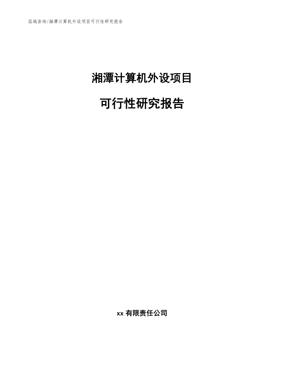 湘潭计算机外设项目可行性研究报告（模板范本）_第1页
