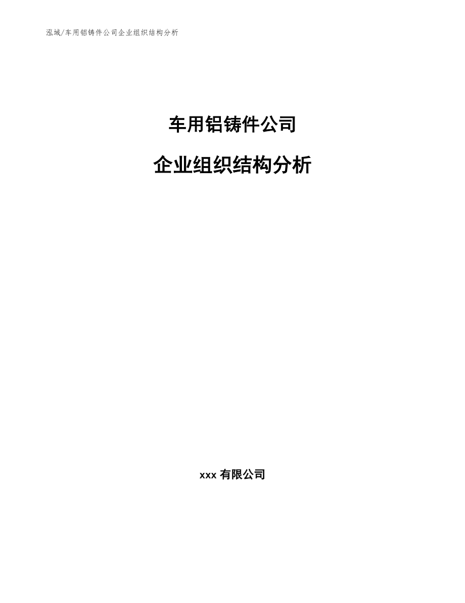 车用铝铸件公司企业组织结构分析_范文_第1页