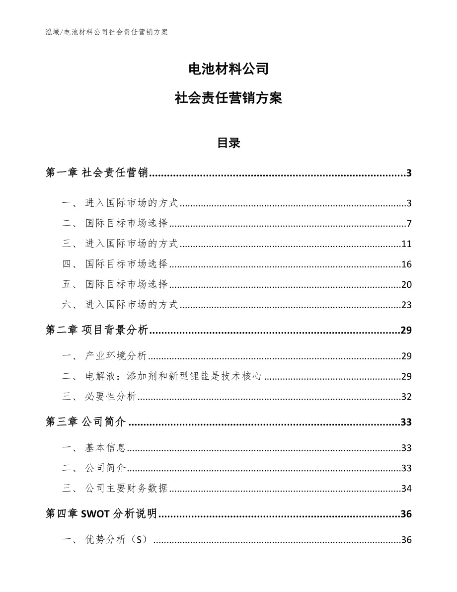 电池材料公司社会责任营销方案_第1页