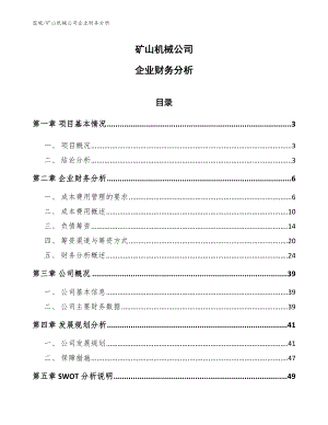 矿山机械公司企业财务分析_范文