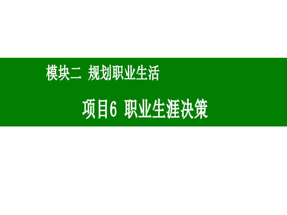 大学生就业指导2-6、职业生涯决策课件_第1页