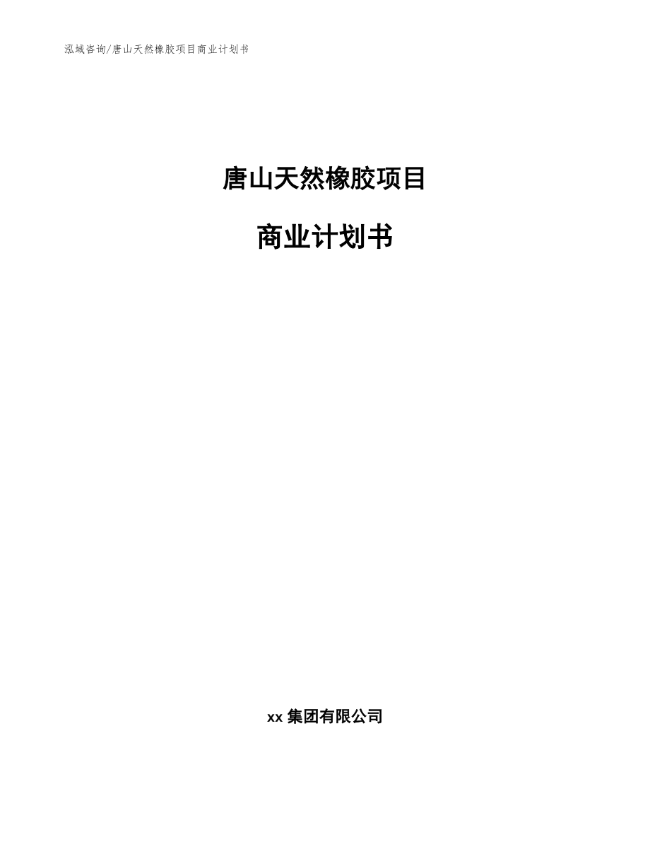 唐山天然橡胶项目商业计划书（模板）_第1页