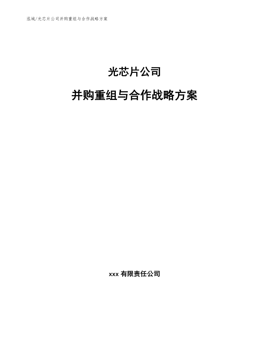 光芯片公司并购重组与合作战略方案（参考）_第1页