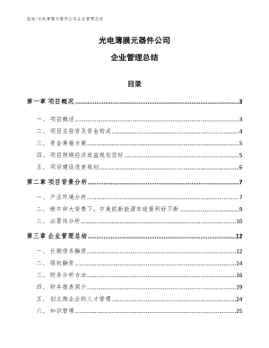 光電薄膜元器件公司企業(yè)管理總結(jié)