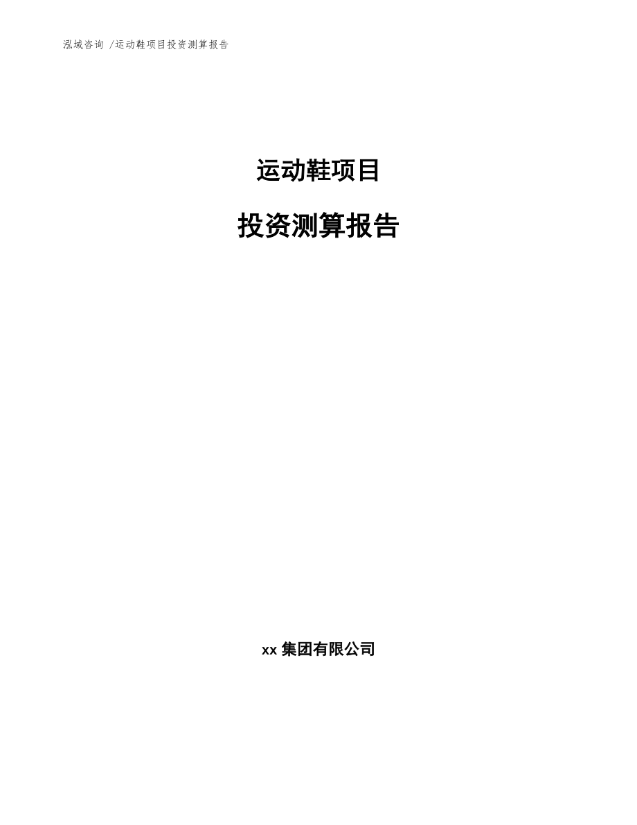 运动鞋项目投资测算报告-（参考模板）_第1页