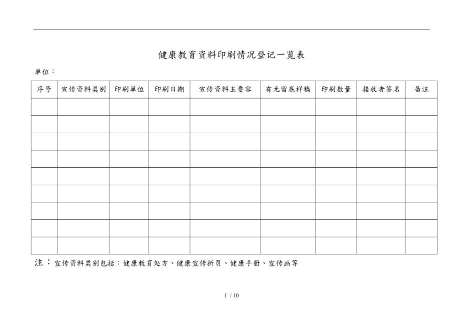 健康教育各种报表_第1页