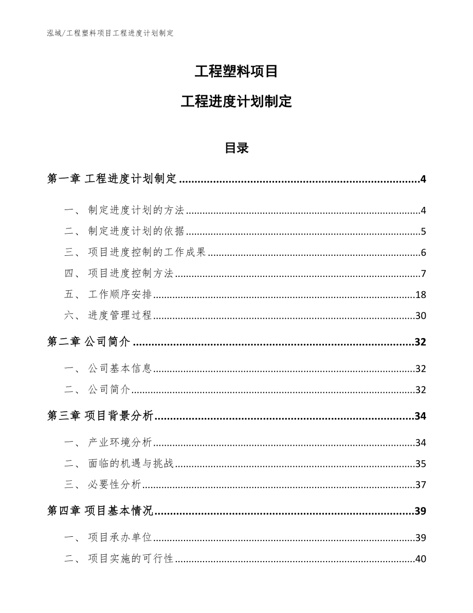 工程塑料项目工程进度计划制定_第1页