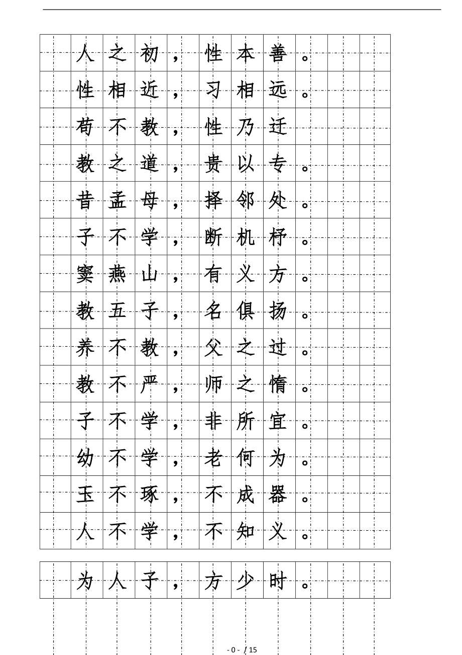 三字经楷书硬笔字帖_第1页