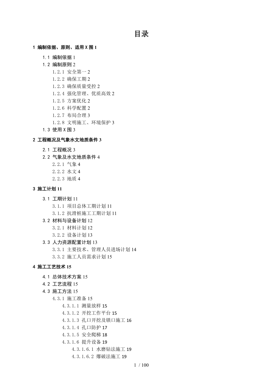 抗滑樁專項施工組織方案[專家評審]_第1頁