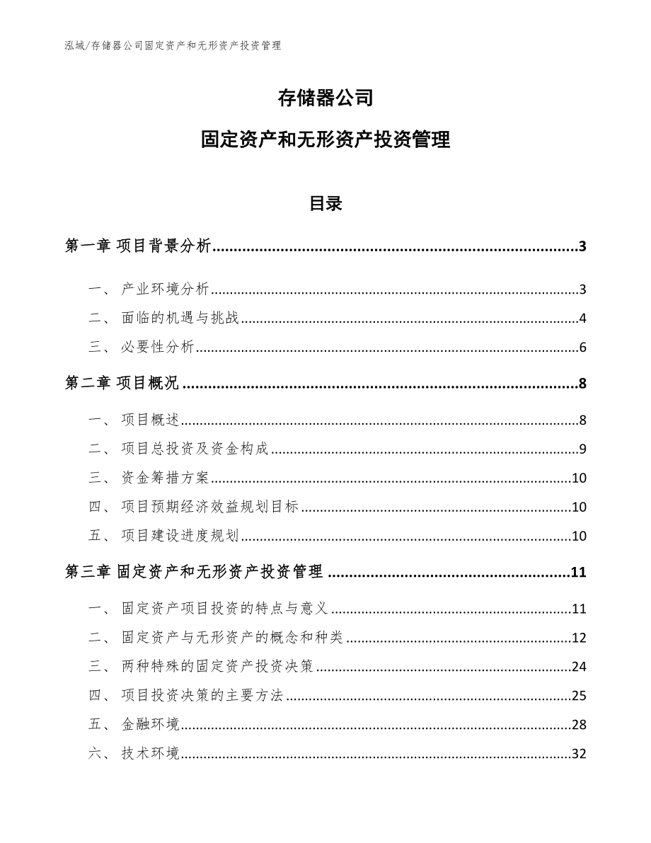 存储器公司固定资产和无形资产投资管理_第1页