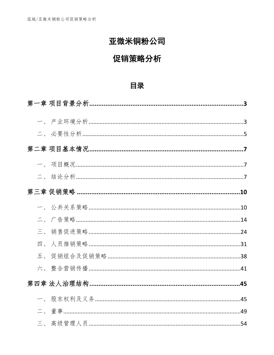 亚微米铜粉公司促销策略分析_第1页