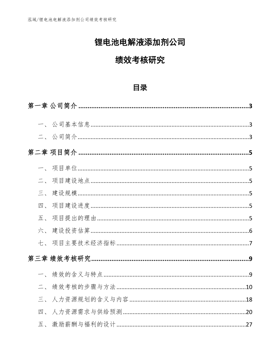 锂电池电解液添加剂公司绩效考核研究【范文】_第1页