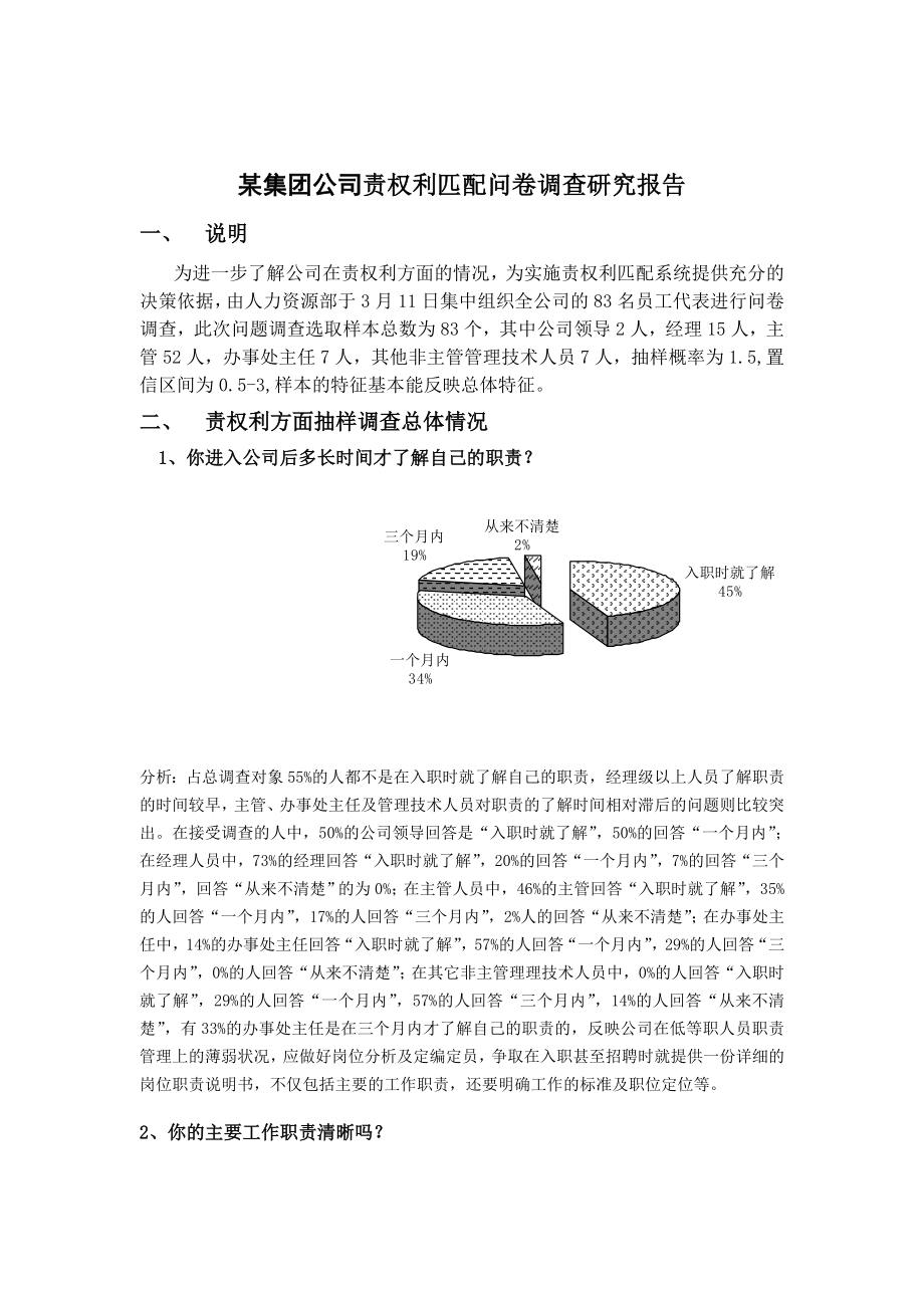 某集团责权利匹配问卷调查研究报告_第1页