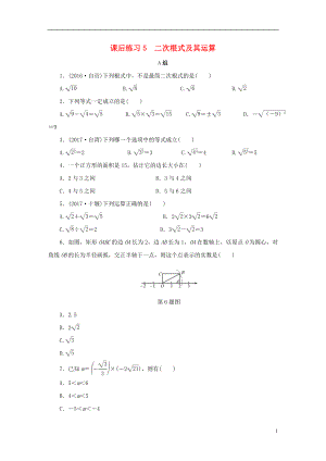 浙江省2018年中考數(shù)學(xué)總復(fù)習(xí) 第一章 數(shù)與式 課后練習(xí)5 二次根式及其運(yùn)算作業(yè)本